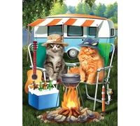 Camping Buddies 1000 Piece Wood Puzzle For Adults Jigsaw Puzzles Educational Challenge DIY Game Home Wall Art Decoration