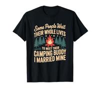 Camping Buddy I Married Mine, Camper Outdoor Camp Lover T-Shirt