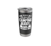 Camping Buddy I Married Mine Motorhome Campervan Stainless Steel Insulated Tumbler