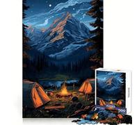 Camping by The Lake 1000 Pieces Jigsaw Puzzles for Adults Logic Ability Easy Relaxation Secure Join Lovely Gift (38x26cm)