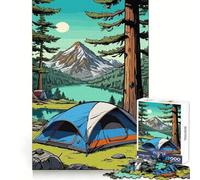 Camping by The Lake Jigsaw for Teenagers 1000 Pieces Sharp Memory Mind Calming Fun Neat Edges Seasonal Gift (38x26cm)