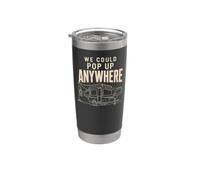 Camping Camper Life We Could Pop Up Anywhere Line Art Stainless Steel Insulated Tumbler