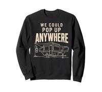 Camping Camper Life We Could Pop Up Anywhere Line Art Sweatshirt
