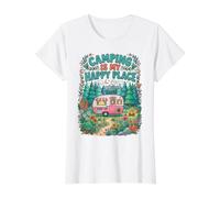 Camping Camper Lovers Explorer Outdoor Adventure Campfire Value Graphic T-Shirt, Women, White, L