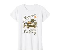 Camping-Camper Microcamper Travel-Caravan Quote Minicamper Value Graphic T-Shirt, Women, White, L