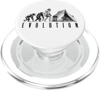 Camping Camper Tent Evolution Funny Man Ape Neanderthal PopSockets PopGrip for MagSafe