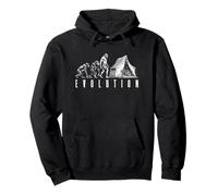 Camping Camper Tent Evolution Funny Man Ape Neanderthal Pullover Hoodie