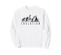 Camping Camper Tent Evolution Funny Man Ape Neanderthal Sweatshirt