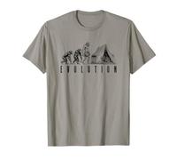Camping Camper Tent Evolution Funny Man Ape Neanderthal T-Shirt