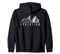 Camping Camper Tent Evolution Funny Man Ape Neanderthal Zip Hoodie