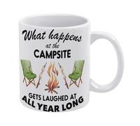 Camping Campsite Mug What Happens at The Campfire Mug Funny Coffee Mug,Man Cave Prints,The Best Gift for Colleagues, Parents, and Grandparents, 110z Men and Women