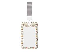 Camping Car Tools Print Badge Holder with Lanyard, Hard Plastic Vertical Name ID Card Badge Holders