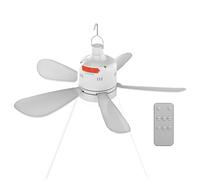 Camping Ceiling Fan, Outdoor Gazebo Blower, Remote Control Light, Adjustable Speed Settings, Efficient Cooling Device, Ideal for Camp, Patio, Backyard, Alfresco Easy to Use