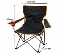 Camping Chair Foldable Portable Captains Garden Beach Festival Seat & Carry Bag