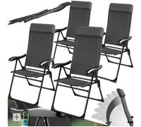 Tectake Folding Camping Chair Maritz - Set Of 4, Black