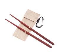 Camping Chopsticks - Travel Utensils | Chopsticks Camping, Portable Folding Wood Sticks & Reusable Outdoor Utensils with Case, 1-Pair, Rosewood Stainless