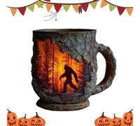 Camping Coffee Mug - Heat-Resistant Resin Forests Fire Tea Cup for Camping,Multifunctional Campfire Drinking Mug with Ergonomic Handle for Hot Cold Milk Beer Juice Ice Water