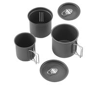 Camping Coffee Mugs, Portable 3 Parts Stackable Cookware With Foldable Handle, Camping Cooking Set, For Bushcraft Sport Hiking Supplies Park Cold Weather Picnic Outdoor Campfire Hiking Urg