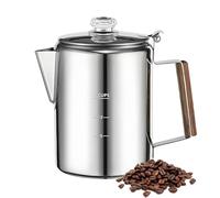 Camping Coffee Pot Vintage Stainless Steel Portable Commercial Use | Coffee Maker For Outdoor Camping Motorhome Picnic Grilling Garden Party Weekend Family Friends