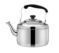Camping Coffee Tea Pot - Large Capacity Stainless Steel Whistling Kettle with Heat-Resistant Ergonomic Handle for Stove Top Use