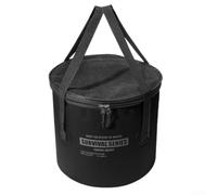 Camping Collapsible Bucket 22L Lightweight Portable | 2-second fold mechanism, stores flat at 2cm, ideal for tight spaces, camping gear essential(Black)