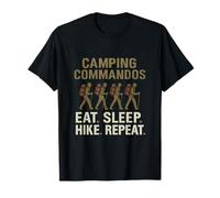 Camping Commandos Eat Sleep Hike Repeat Military Graphic T-Shirt