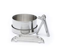 Camping Cook Set (Stainless Steel) - for Base Camp & Scout Models of Kelly Kettle (Includes a 0.85 ltr Pot, Pan/lid, 2 piece Grill, Gripper) Cook Outdoors, Camping, Picnics, Emergencies | 0.32kg
