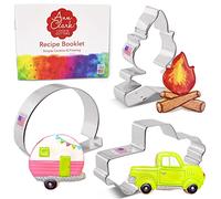Camping Cookie Cutters 3-Pc. Set Made in the USA by Ann Clark, Camper, Campfire and Vintage Truck