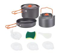 Camping Cooking Set - Backpacking Cookware Kit, Hiking Cooking Set | Non-Stick Camping Pots and Pans, Lightweight Foldable Handles, Compact Outdoor Cookset, Travel Utensils for Campfire or Trail