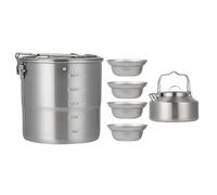 Camping Cooking Set, Campfire Cookware Kit, Lightweight Survival Gear, Portable Outdoor Equipment for Family, Lawn, Hiking, Adults, Travel, Picnic, Backpacking, Stainless Steel