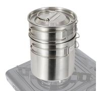 Camping Cooking Set - Stainless Steel Camping Cooking Set | Compact Folding Survival Cooking Tool for Hiking Picnic Fishing, Resistent Resilience