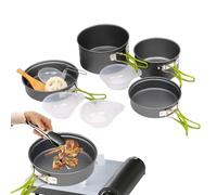 Camping Cooking Sets | Picnic & Hiking Utensils | Non-Stick Stackable Pots and Pans with Handle for Camping, Hiking, Travel, RV, Survival, Backpack, Kitchen