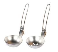 Camping Cooking Utensils Folding Soup Spoon Skimmer Stainless Steel Kitchen Cooking Baking Colander Spoon Folding Utensils