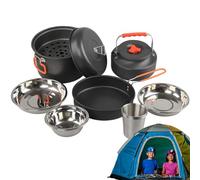 Camping Cooking Utensils Set, Backpacking Steamer, Outdoor and Camping Cookware, for Hikers, Travelers, Fishing, Tailgating, Picnic, Road Trip, Garden, Barbecue, Sporting Events, Motorhome