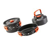 Camping Cookware Kit Three Piece Aluminium Alloy Set for 2-3 People | Backpacking and Outdoor Use, Lightweight Reliable Performance, Practical Set for Cooking Tasks