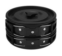 Camping Cookware Mess Kit - Small Camping Cooking Set for 1 - Compact Lightweight and Durable Pot Pan Bowls Sporks Set for Backpacking Hiking and Survival