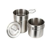 Camping Cookware - Portable Cookware Package, Travel Pan, Minimal Cooking System Trekking Snacks, Nesting Campware Set for Wilderness Use Riverbank Meals, Mountain Rest Point, Campfire