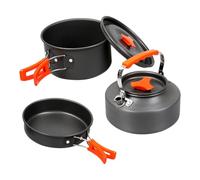 Camping Cookware Set for 2-3 People Portable Aluminium Alloy Black