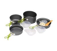 Camping Cookware Sets - Picnic Cooking Utensils - Stackable Nonstick Pan Set with Ergonomic Handle for Hiking Picnic Motorhome Activities