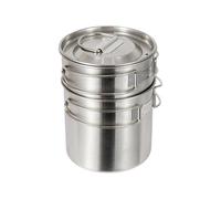 Camping Cookware - Stainless Steel Set, Compact Cup Lid, Food Heating Vessels, Beverage Serving Mugs | Great For Backpacking Wilderness Treks, Picnic Park Outings, Fishing Lake Excursions, Hiking