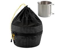 Camping Cookware Storage Bag, Portable Waterproof Cutlery Organiser for Dishes, Bowls, Plates and Pots, Camp Tableware with Bag for Hiking and Picnic Adventures, black, see description, See