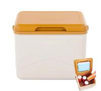 Camping Cooler Box - Waterproof Thermal Food Container for Outdoor Adventures, Leakproof Ice Storage with Insulated Liner, Compact Picnic Cooler Boxes for Travel Beach Fishing Camping Trips, White