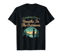 Camping Crew Breathe in The Outdoors Lake Dawn Graphic T-Shirt