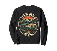 Camping Crew Camper Trailer Lantern Mountain Badge Sweatshirt