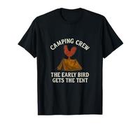 Camping Crew Rooster Tent Vintage Typography Graphic T-Shirt