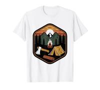 Camping Dad Bear Graphic Outdoor Identity Retro Badge Daddy T-Shirt