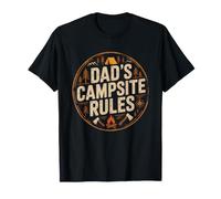 Camping Dad Campfire Rules Badge Fun Identity Campsite Camp T-Shirt
