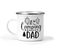 Camping Dad Enamel Mug Father's Day Gift Cup Indoor Outdoor Dads Gifts Tea Coffee Gifts Camper Holidays Adventure Tent Accessories Birthday