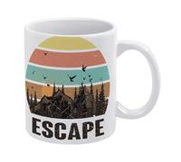 Camping Decor Funny Camping Mug Rustic Escape Mug Funny Coffee Mug,Man Cave Prints,The Best Gift for Colleagues, Parents, and Grandparents, 110z Men and Women