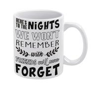 Camping Decor Funny Camping Mug Rustic Here's to The Nights We Won't Remember Mug Funny Coffee Mug,Man Cave Prints,The Best Gift for Colleagues, Parents, and Grandparents, 110z Men and Women